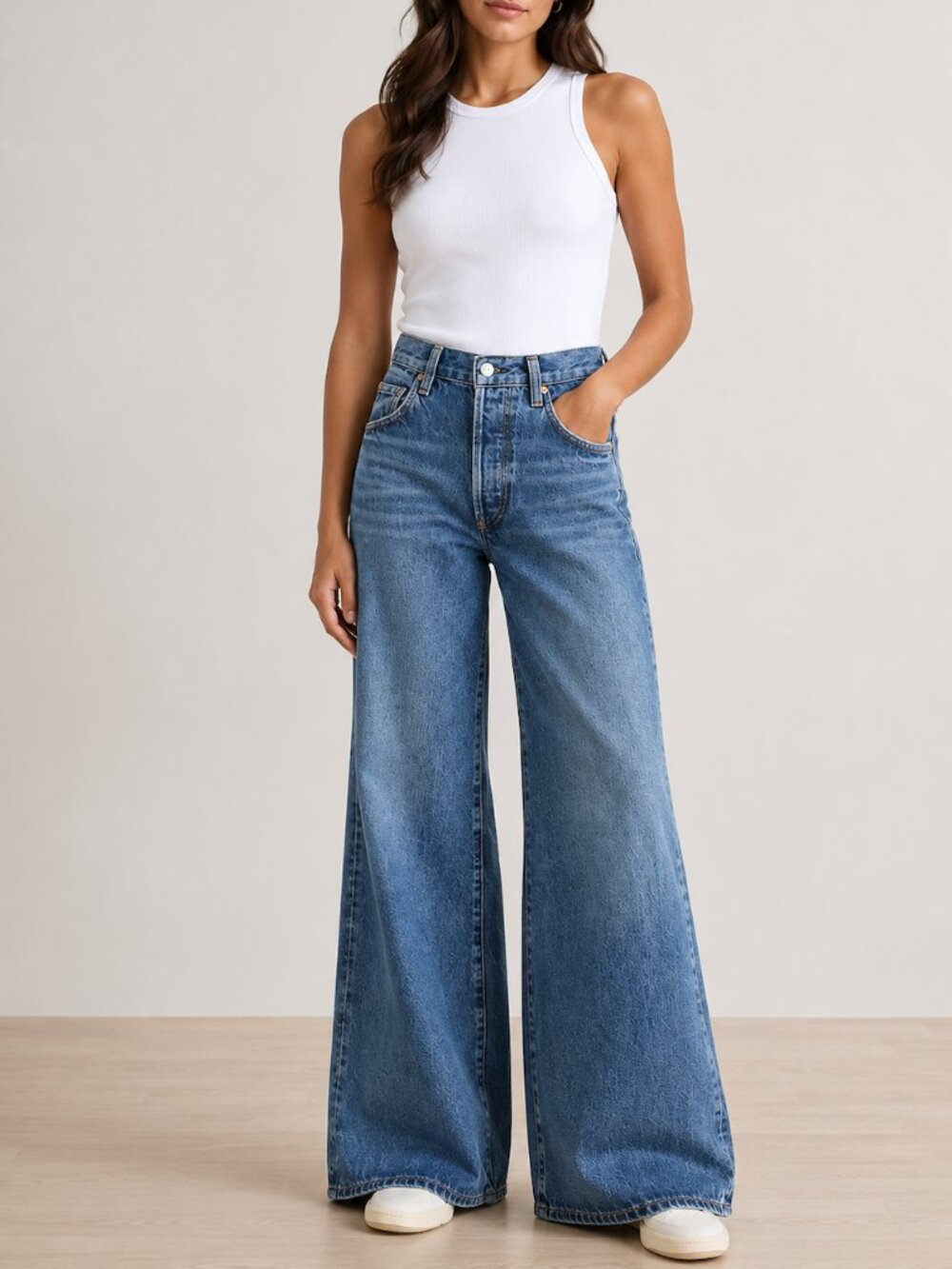Citizens of Humanity Beverly High Rise Wide Leg Jeans Blue Size 30